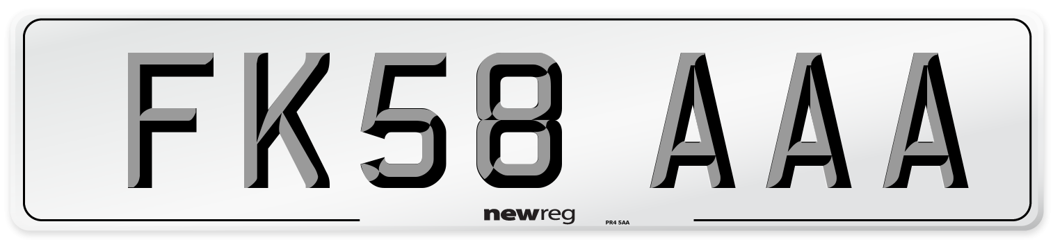 FK58 AAA Number Plate from New Reg